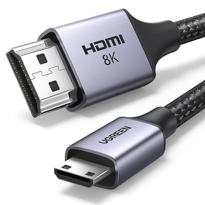 Ugreen HDMI To Mini HDMI Converter HDMI Mini HDMI Converter 8K Mini HDMI Compatible with Mobile and More Type A Male To Mini Type C Cable, 2.1 8K@60Hz