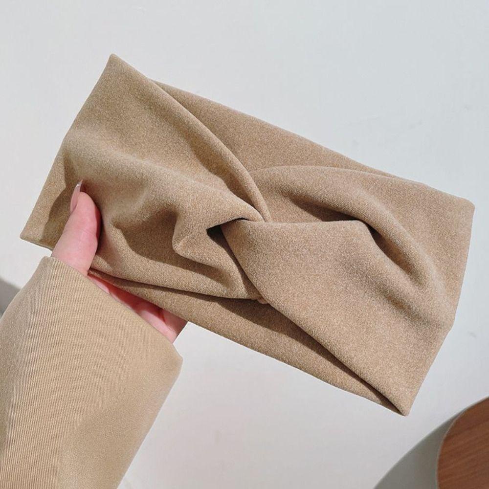 Cloth Cross Headband Solid Color Knot Knit Turbans Fashion Wide Edge Headband  Girls