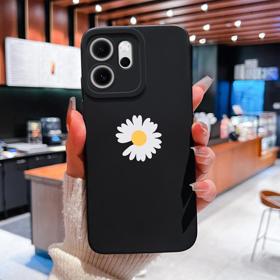 For Oppo Reno 14F 5G Phone Case Sunflower Patterns Soft Liquid Silicone Shell For OppoReno14F 14 F Camera Coverage Durable Capa