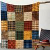 Vintage karierte Patchwork-Kuscheldecke, bunte Retro-Sofa-Bett-Wärmeumhüllung für Nickerchen, Ganzjahres-Dekoration Geschenk