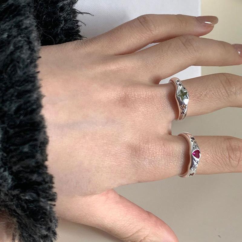 Adjustable Open Unique Ring With Multicolored Zircon Stones Perfect For Stylish Women Accessories