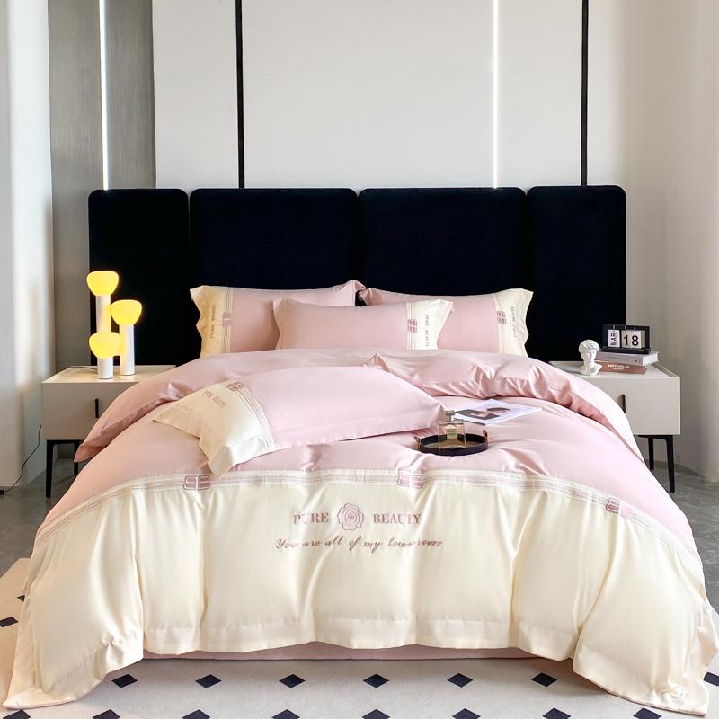 

Light Luxury Cotton Bedding Set King Queen Double Twin Size With Sheet Duvet Cover Pillowcases 1/2 People Bed Elegant Bedroom 150x200cm 3pcs