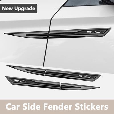 2pcs Car Door Fender Side Blade Badge Car Body Protective Car Metal Sticker For BYD Leopard 5 8 Song Plus Yuan Pro Seal U Car