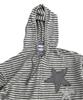 SK8ER ROCK Double Stars Stripe Knit Hood Zip-Up ((Gray))