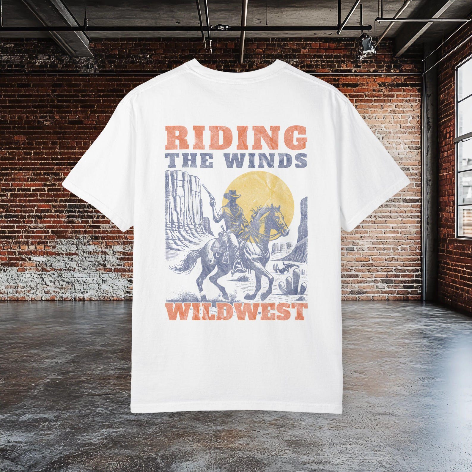 Riding the Winds Shirt, Wild West Cowboy Tee, Vintage Western Shirt, Desert Cowboy Graphic Tee, Country Style Shirt, Western Gift S