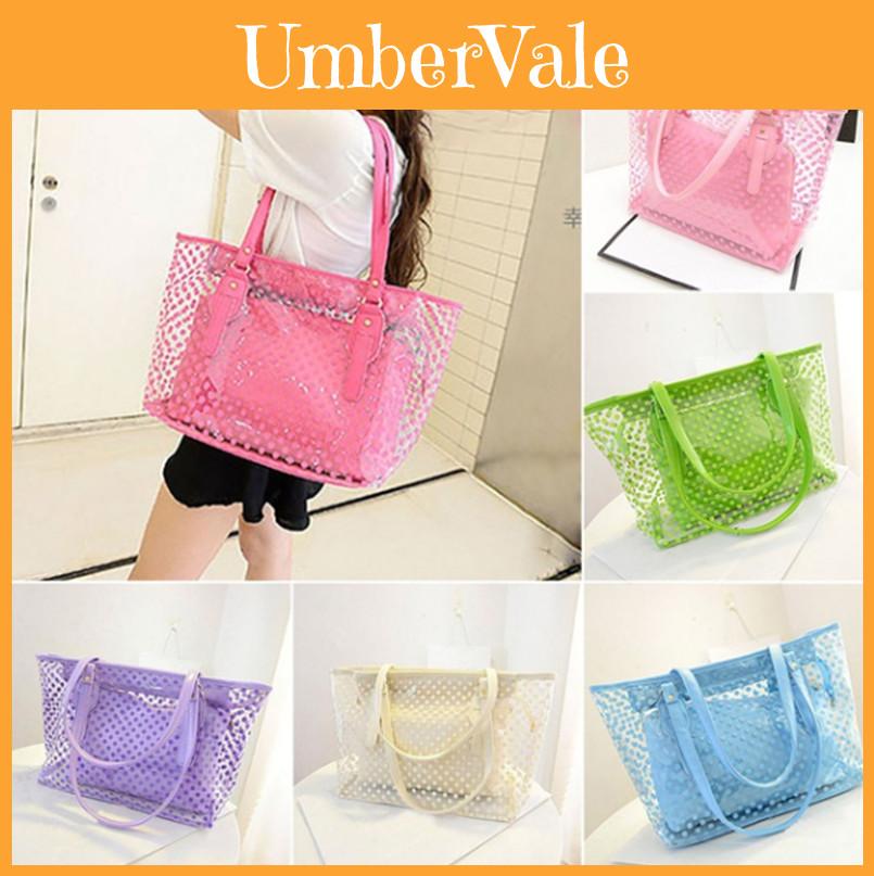 Versatile 2pcs/set Womens Clear Transparent Handbags Tote Purses For Every Occasion