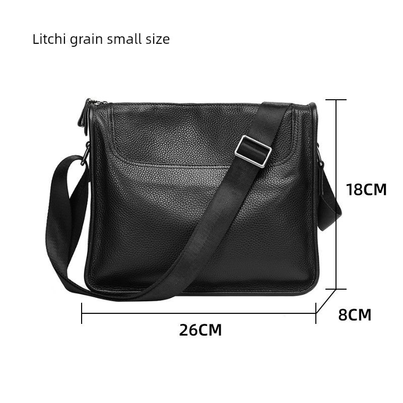 

Мужская ретро рабочая одежда Первый этаж почтальонской сумки из коровьей кожи Black litchi pattern(Trumpet)