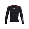 Logo Color Block Langarm Kompressionsshirt Herren Tops Schwarz 1370661-001