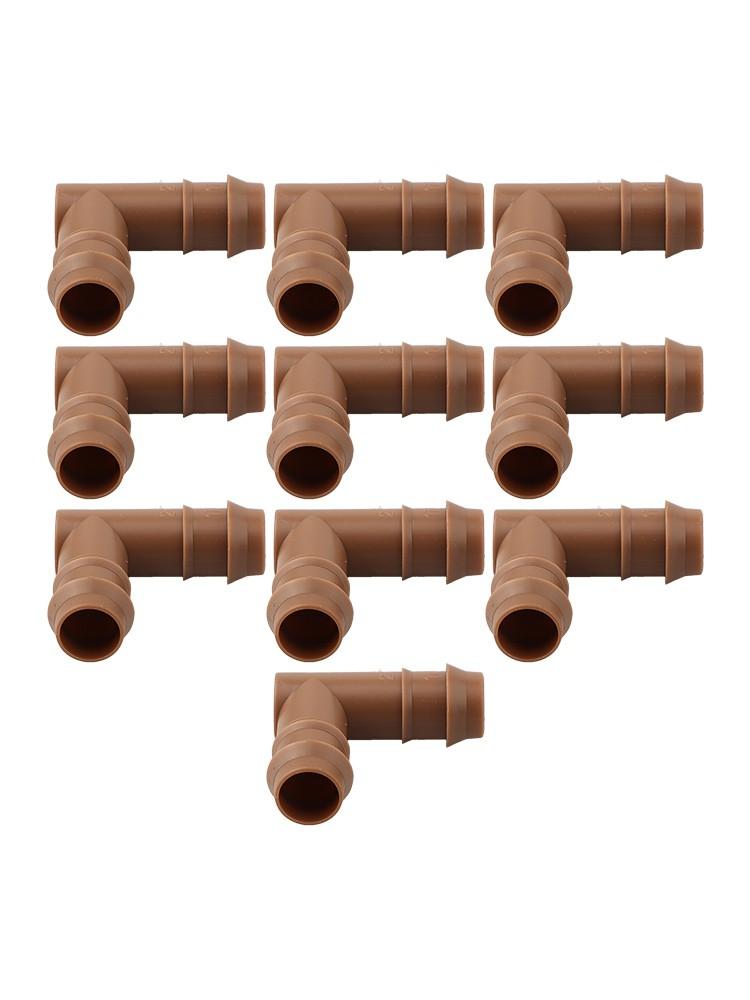 

90-градусный угольник с зазубренным угольником Фитинги для капельного орошения 10pcs