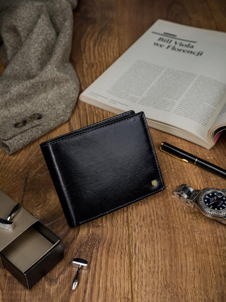 Men's leather wallet with RFID system - Rovicky