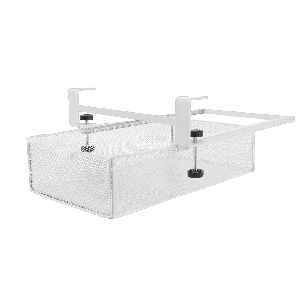 Under Desk Drawer Slide Out No Drill Metal Under Table Storage Shelf Tray Basket Organizer for Home Workplace Cabinet