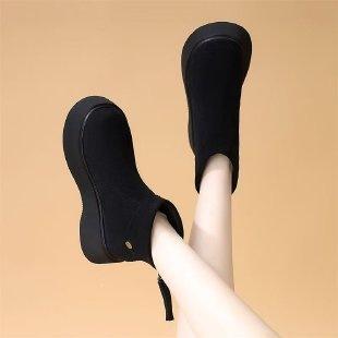 . Muffin thick-soled heightening short boots, autumn and winter casual round-headed women's boots