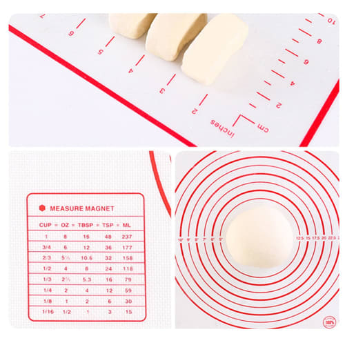 Cluoling Cooking Mat, 40x60cm, Large Size, Bread Kneading Mat, Pastry Mat, Baking Sheet for Kitchen, with Graduations, Heat Resistant, Non-Slip