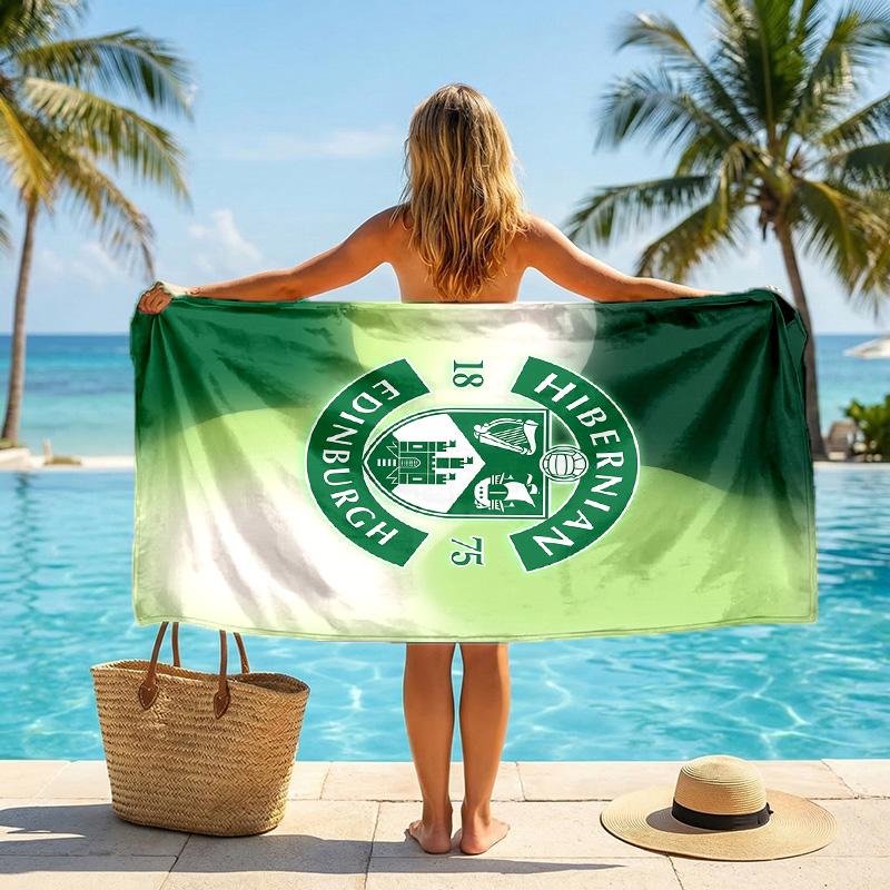 Asciugamano da Spiaggia Hibernian FC Asciugatura Rapida Microfibra Assorbente Portatile da Viaggio per Nuoto