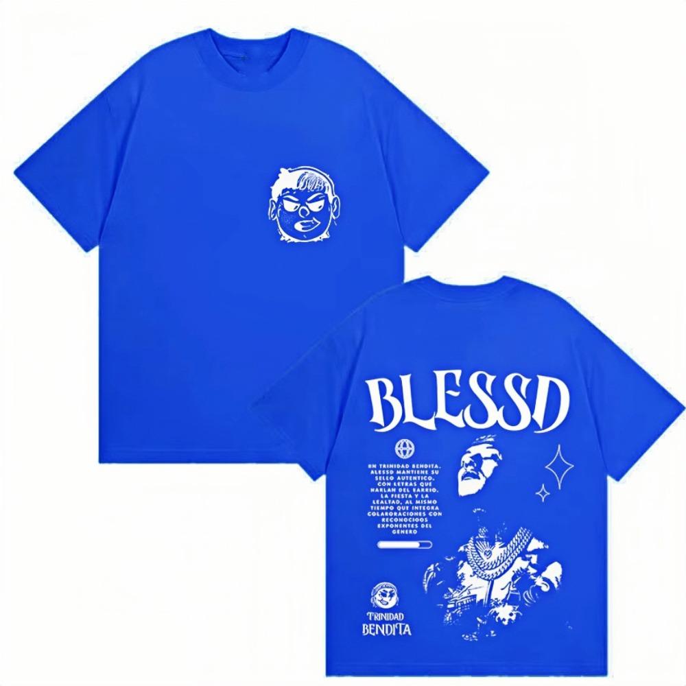 Rapper Blessd Tour 2026 New Album T-Shirt Graphic Print Men Women Pop Music Trend Cotton T-Shirt Fashion Extra Large