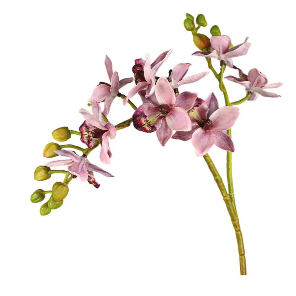 2 Grenar Konstgjorda Phalaenopsis-blommor Realistisk Beröring Realistisk Konstgjord Fjärilsorkidé Blomma Handgjord Simulering Blomma