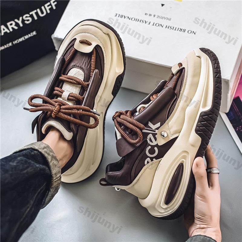 Fashion Men's Vulcanized Shoes 2025 Spring New Soft Soled Spring Autumn Leisure Sports Sneakers Thick Sole Non-slip Wear-resistant Shoes