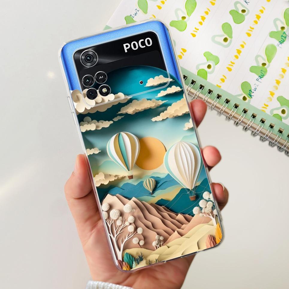 Soft Silicone Back Cover For Xiaomi Poco M4 Pro 4G 5G Case Transparent Cool Style Dragon Cartoon Pattern Poco X4 GT X4 Pro 5G