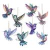 Hummingbird Christmas Ornaments 2D Acrylic Flying Bird Hanging Pendants For Christmas Tree Door Window Home Decor Ornament