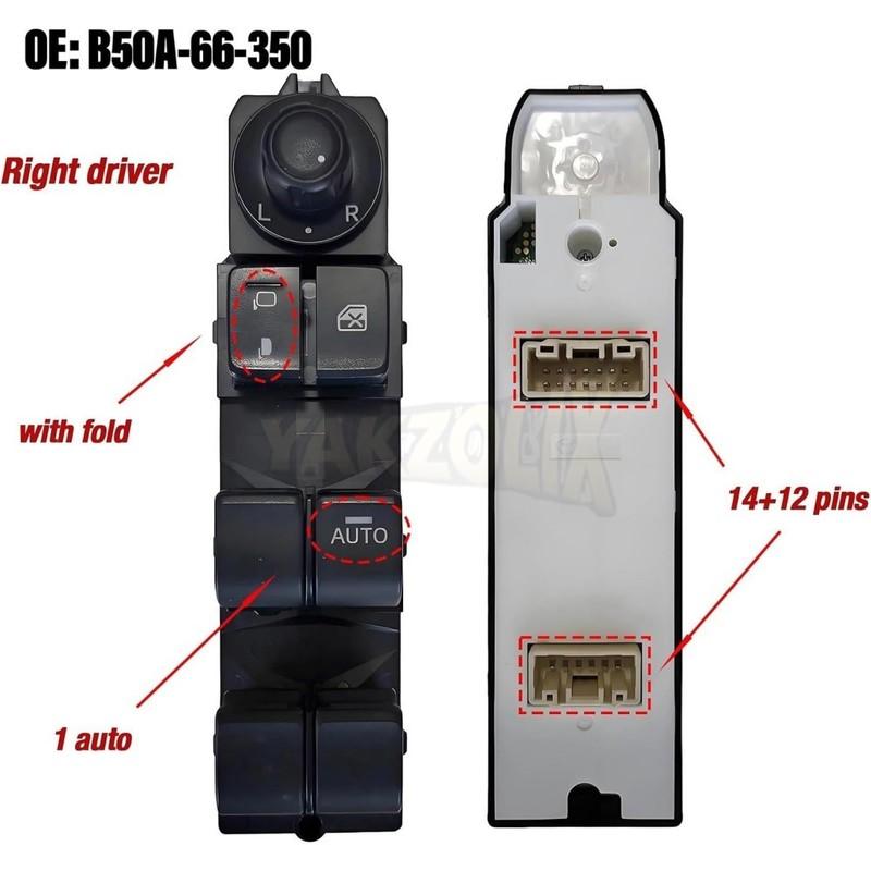 For Mazda 3 Power Window Master Door Switch Front Right Hand Drive RHD Control Button Car Accessories B50A 66 350 B50A-66-350