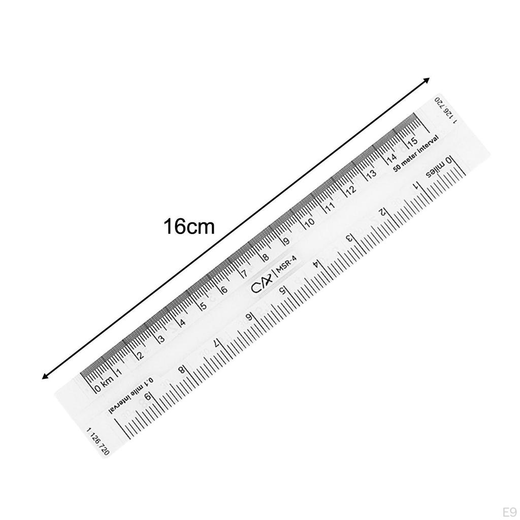 Acrylic Clear Ruler Accurate Educational 1:24000 Reading Portable Learning Maptool for Utm, Usng,
