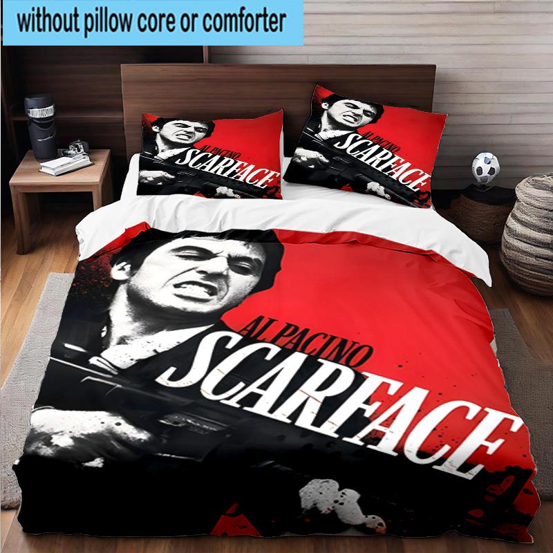 3PCS Scarface: Urban Art 3pcs Bedding,Including 3PCS Duvet Cover And 2pcs Pillowcases Perfect for Christmas,Ideal for Bedroom, Dormitory
