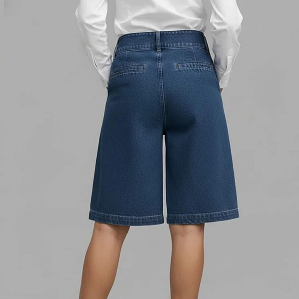 Women's  Color Casual Fashionable Button Pocket Shorts