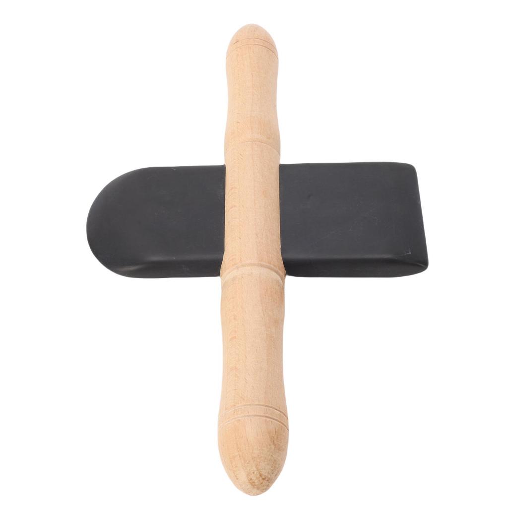Bian Stone   Sha Tool Wooden Double Handle Stone Scraping Board for Back Legs Arms Neck Shoulder Muscle Relaxation