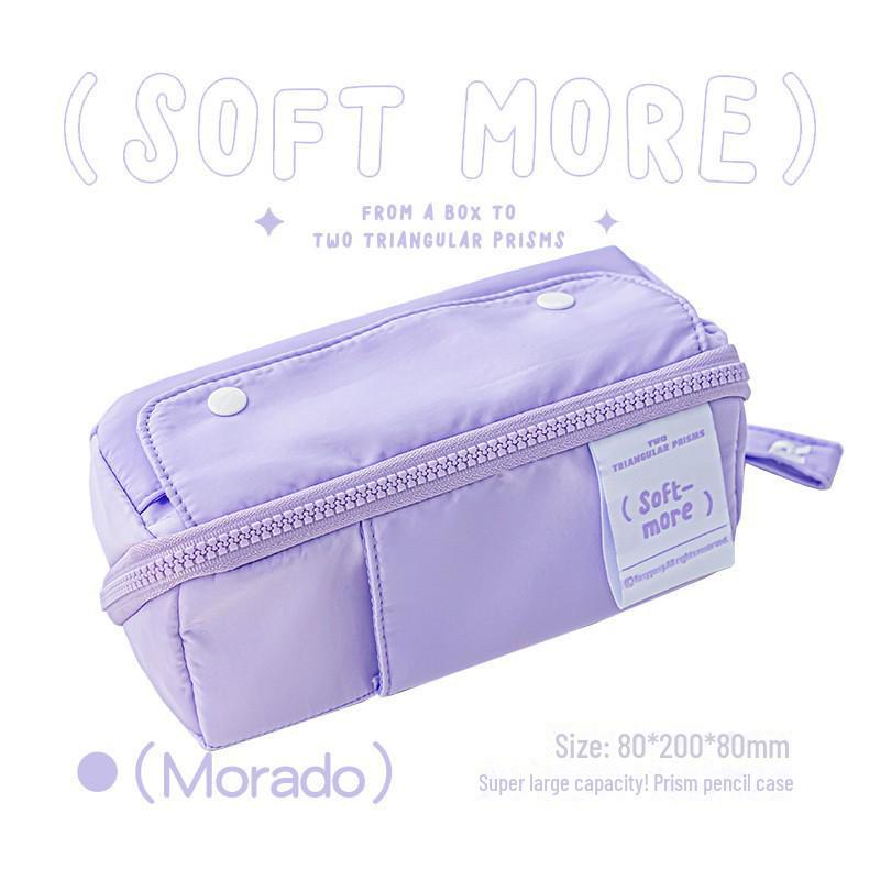 RosyPosy Korean Creative Large Capacity Prism Pencil Case - Transparent with Zipper for Students