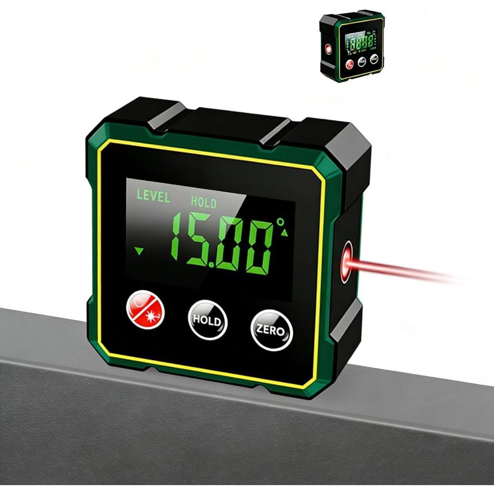 Four-sided magnetic digital angle measuring instrument, rechargeable inclinometer, strong magnetic angle meter, protractor, measuring tools