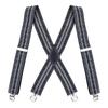 Men's 5CM Wide X-Back Suspenders Elastic 4 Clips Heavy Duty Adjustable Braces