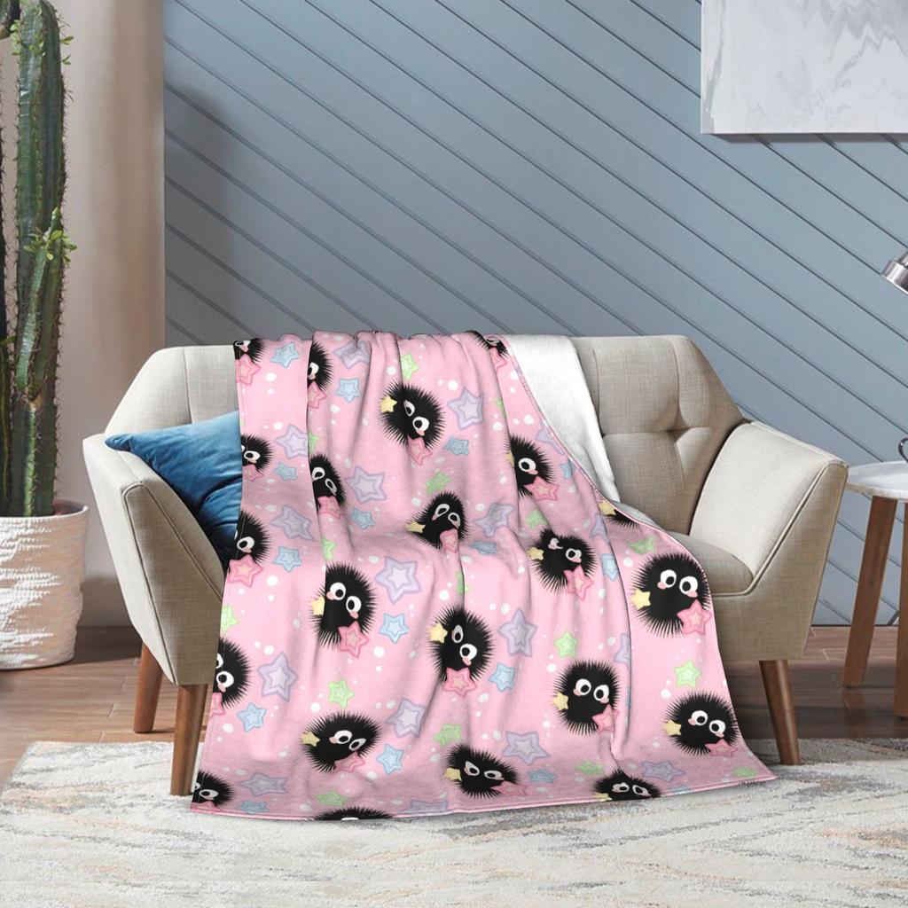 Super Soft Susuwataris Anime Movie TTotoroes Throw Blanket Premium Fleece Flannel Bed Blanket Cozy Plush Blankets All Season