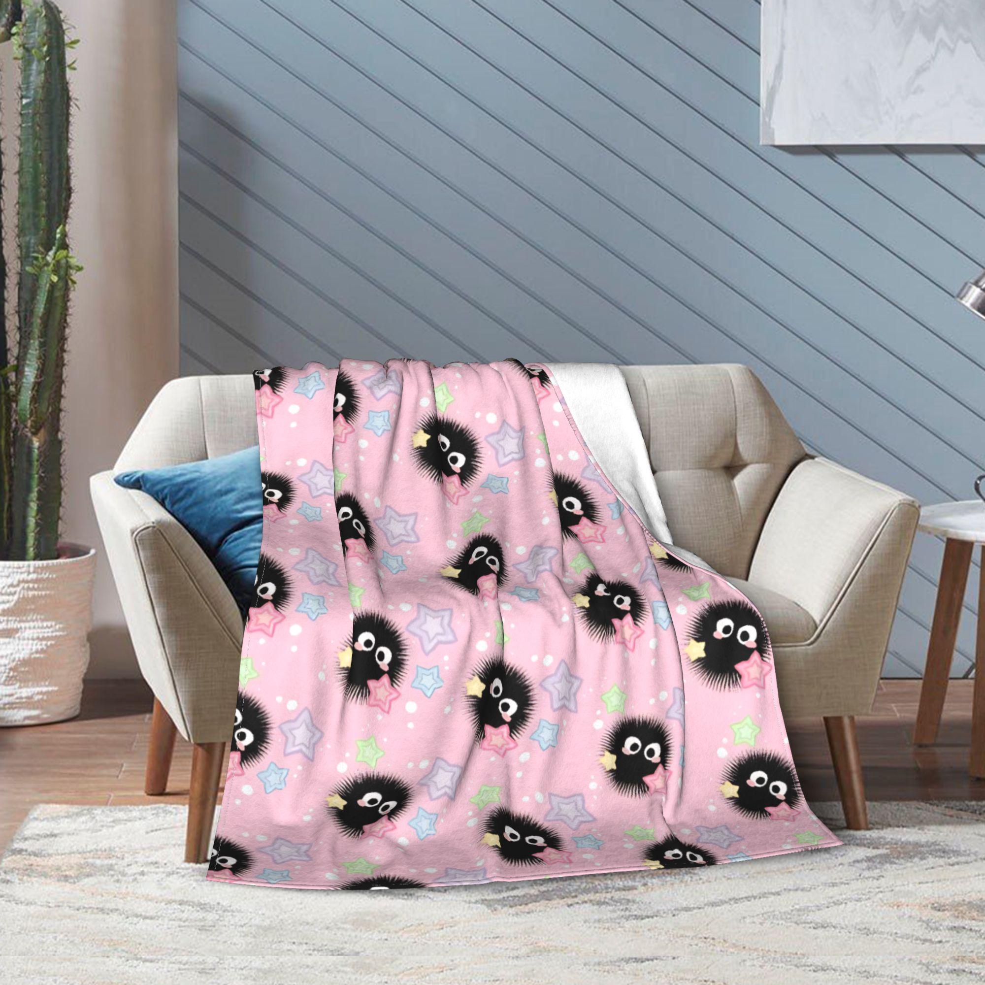 

Super Soft Susuwataris Anime Movie TTotoroes Throw Blanket Premium Fleece Flannel Bed Blanket Cozy Plush Blankets All Season 75x100cm (30x40inch)