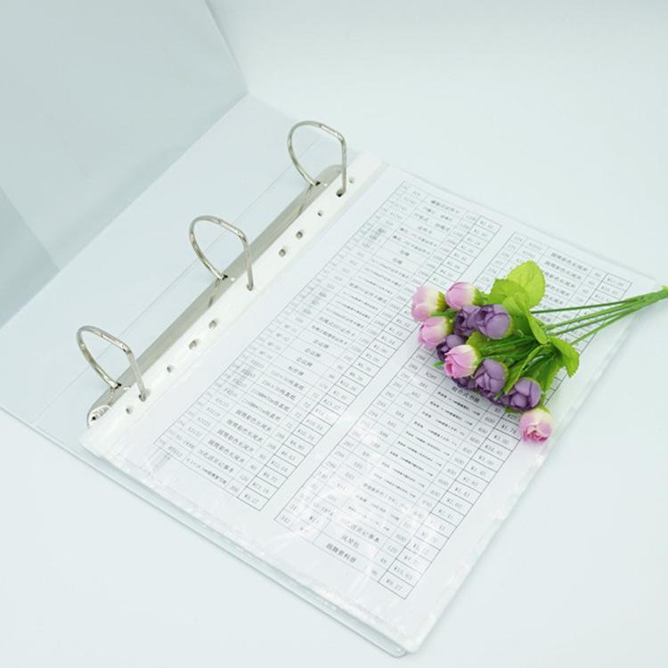 Transparent Plaid PP 11-Hole File Bag 0.05mm Thick Document Protector