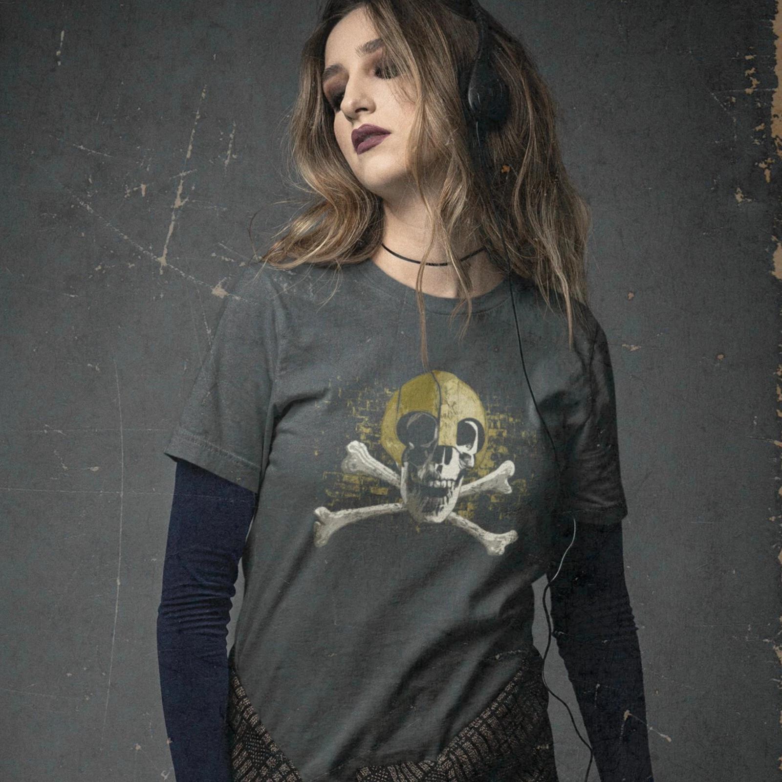 Gladiator Skull shirt, Unisex Tee featuring human skull wearing medieval helmet S