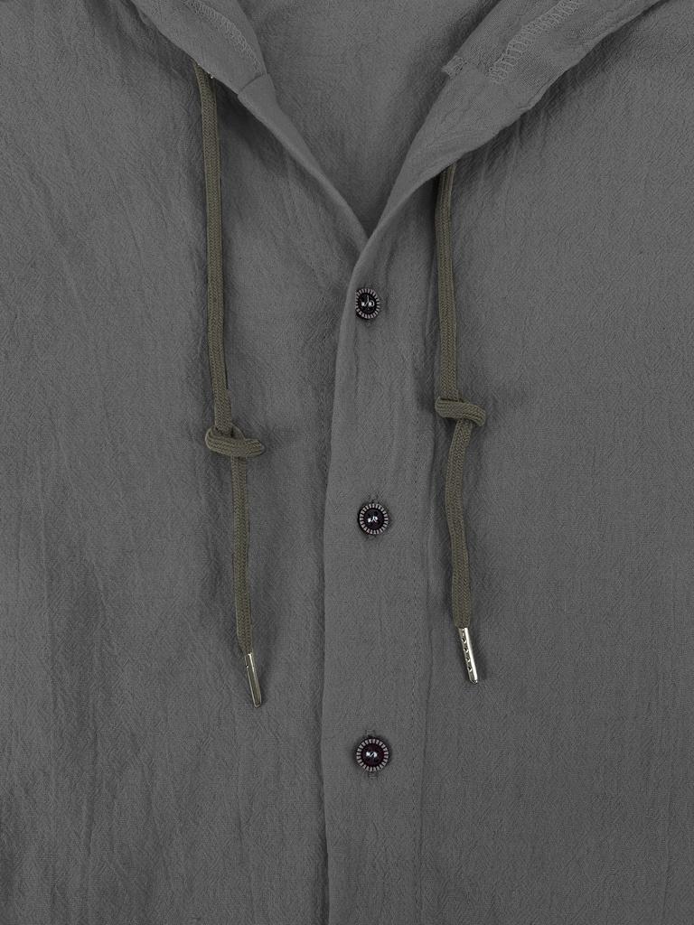 Men's Cotton Linen Shirts Short Sleeve Hooded Cardigan T-shirt Men's Blouse Summer Autumn Sweatshirts Hawaiian Beach Shirts