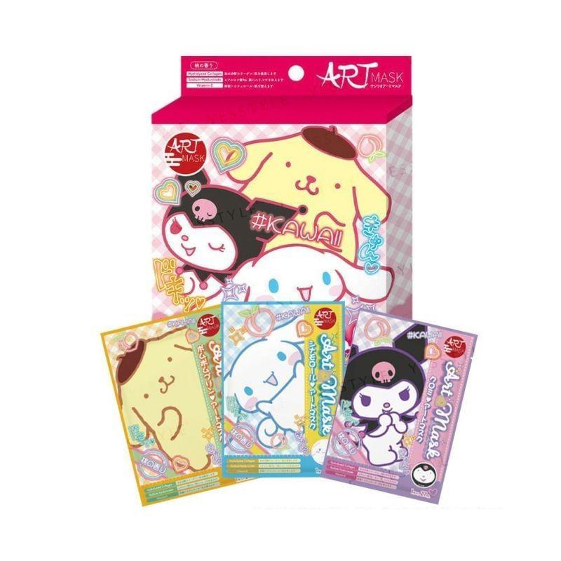 Sun Smile - Sanrio Kuromi Cinnamoroll Pompompurin Art Sheet Mask Set