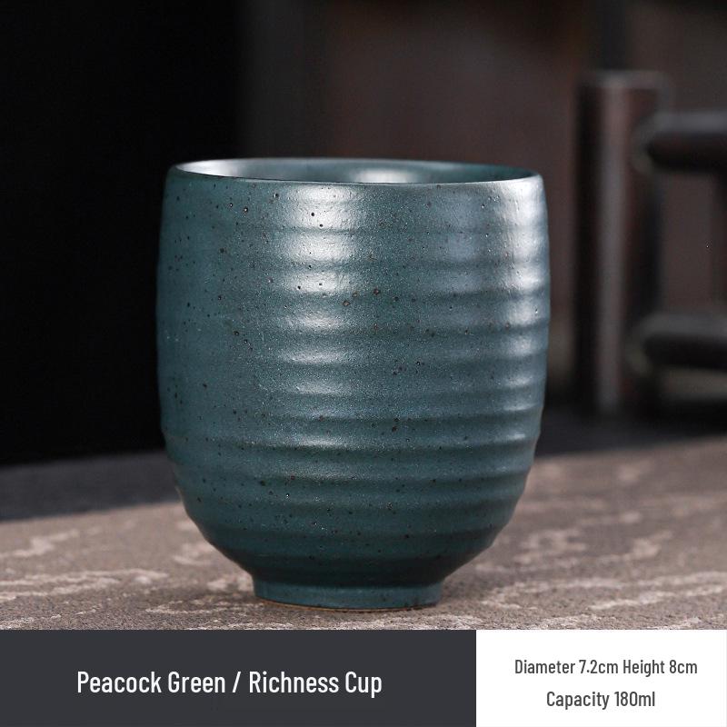 Hearthside Ceramic Japanese Tea Tasting Cup - Retro Coarse Pottery Gongfu Style
