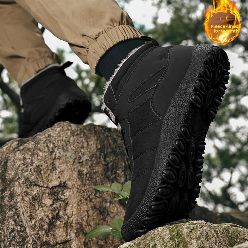 Men's winter warm snow boots include large anti slip simple fashionable versatile comfortable cotton shoes Comfortable Soft Sole Non slip Design Fashi