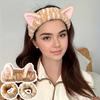 1 Set Absorbent Wristband Hair Styling Elastic Headband Plush Face Wash Cute Makeup Toiletries Multiple Colors