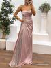2026 European Color Satin Bustier Dress - Spring/Autumn Casual Fashion Patchwork