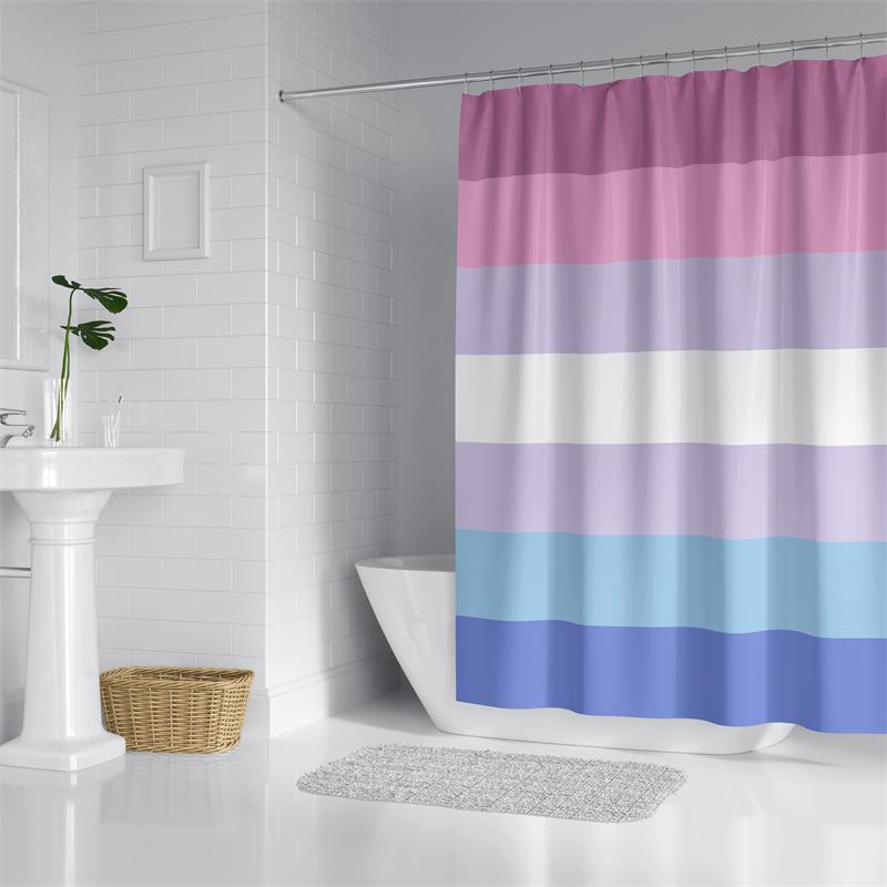 

Aertemisi Bigender Pride Flag Transgender Rainbow Lgbt Shower Curtain Set With Grommets And Hooks For Bathroom Decor W60H190(CM)-1 Pcs