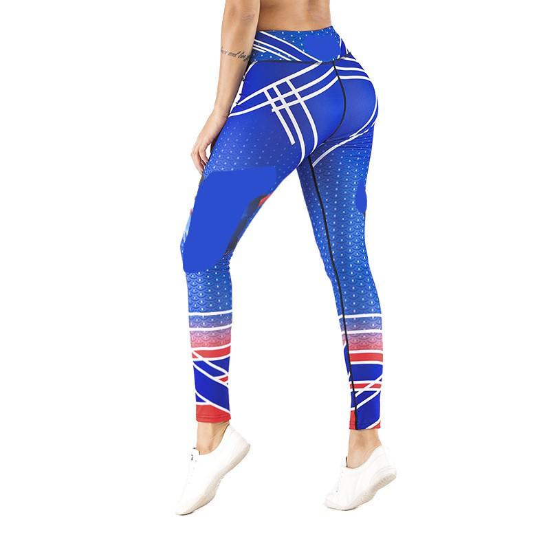 Womens High-Waisted Printed Yoga Leggings Running Fitness Dance Workout Stretchy Compression Pants