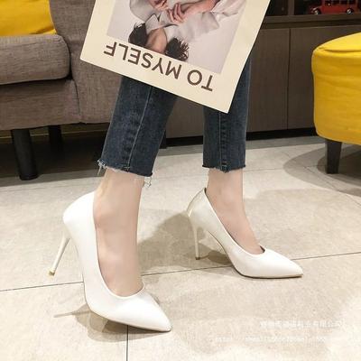 2025 Spring New Fashion Pointed High Heels Professional Work Shoes Korean Version OL Stiletto Single Shoes Women's Spot Shallow Mouth