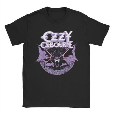 Unique Heavy Metal Rock Ozzy Osbourne Pastel Bat T-Shirts Men O Neck 100% Cotton T Shirts  Short Sleeve Tees 4XL 5XL 6XL Clothes