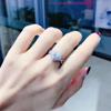 New Aesthetic Heart Rings Crystal Cubic Zirconia Women Wedding Bands Jewelry Romantic Engagement Ring Statement Accessories