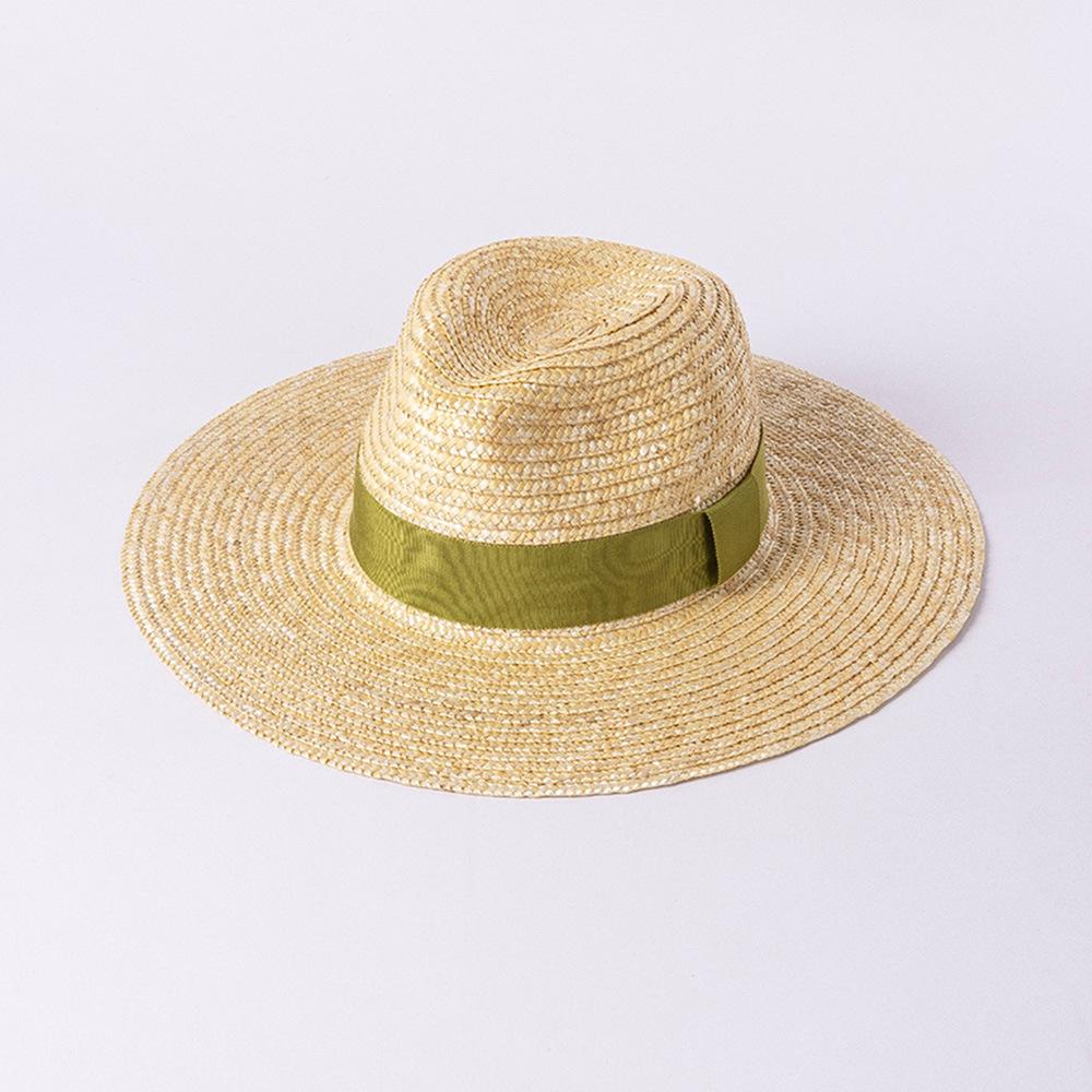 Spring and summer new fashion casual multi-color webbing big eaves straw grass jazz hat outdoor beach shade Internet celebrity straw hat