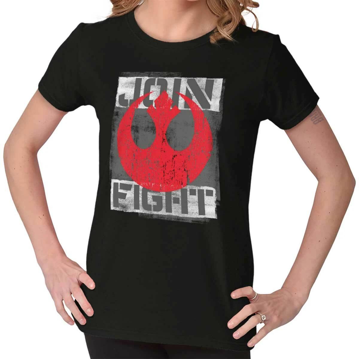 Distressed Sci Fi Movie Rebellion Join Fight Womens Top Junior Graphic Tee XXL