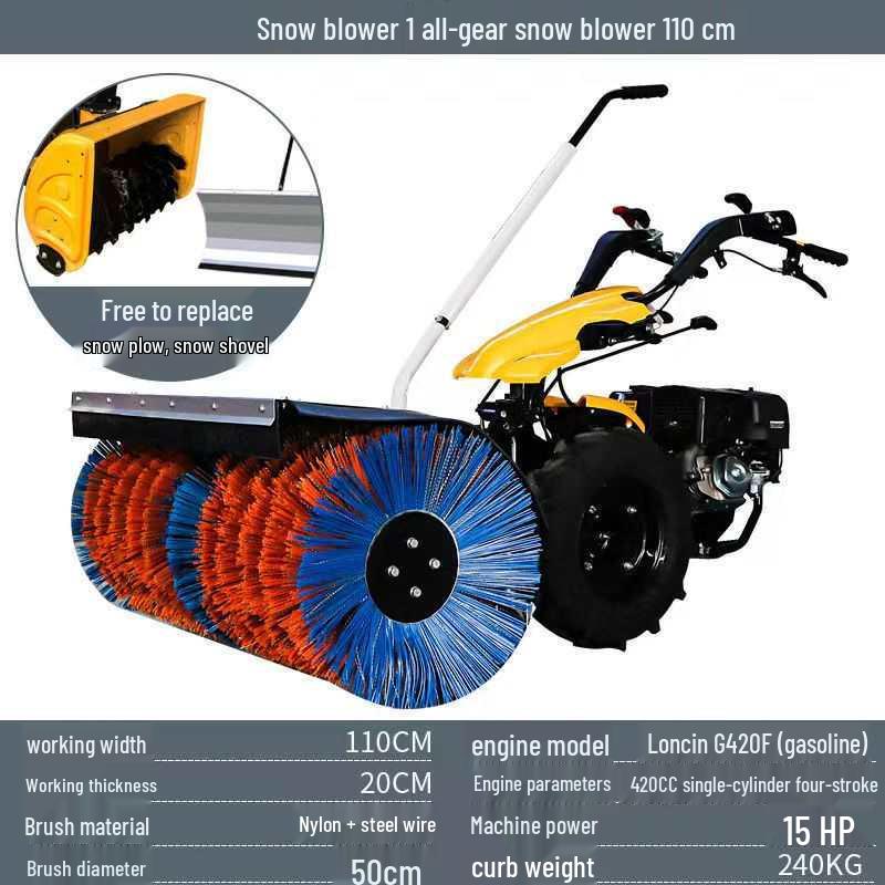 Multifunctional Snow Remover: Hand-Push/Ride-On for Community, Property, or Greenhouse Use