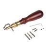 ZONESUN S Edge Beveler 5 In1 Adjustable Leather Edge Stitching Groover Craft Tool Edge Stitching Groover Craft Leather Groover